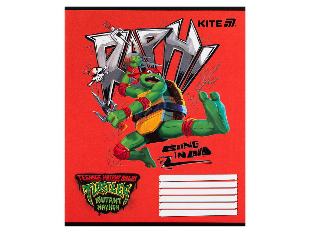 Зошит у косу лінію на 12 аркушів, TMNT Mutant Mayhem (ціна за 1шт)