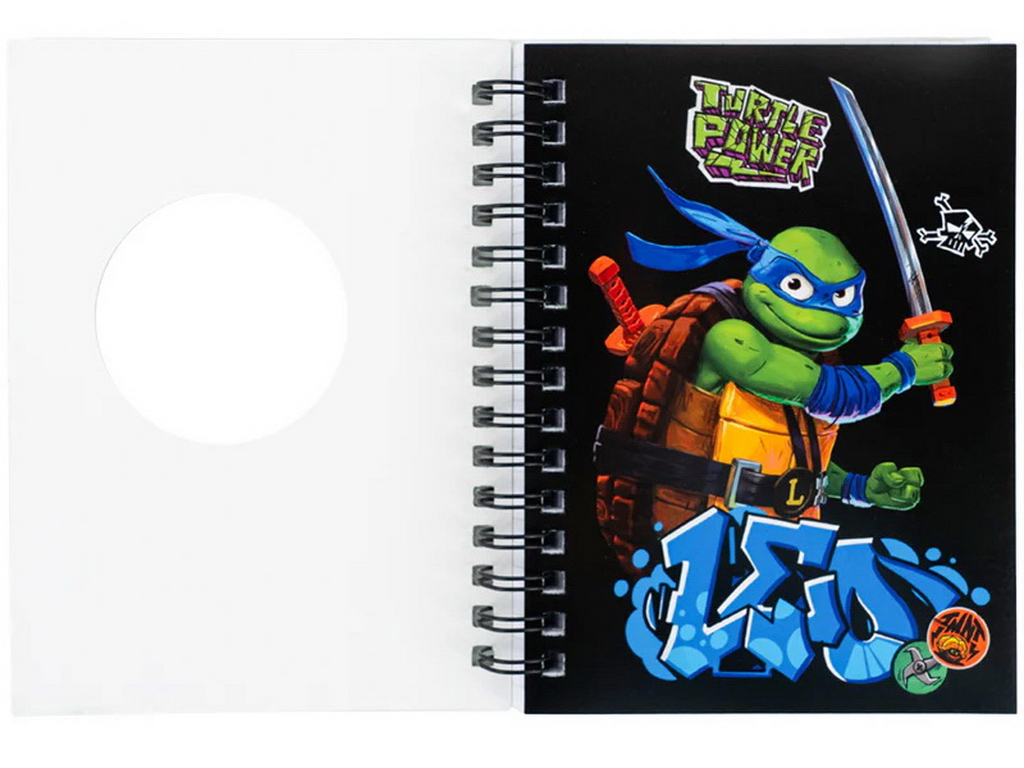 Блокнот А6 на спирали TMNT Mutant Mayhem, Kite NT26-229, ячейка, 80 листов