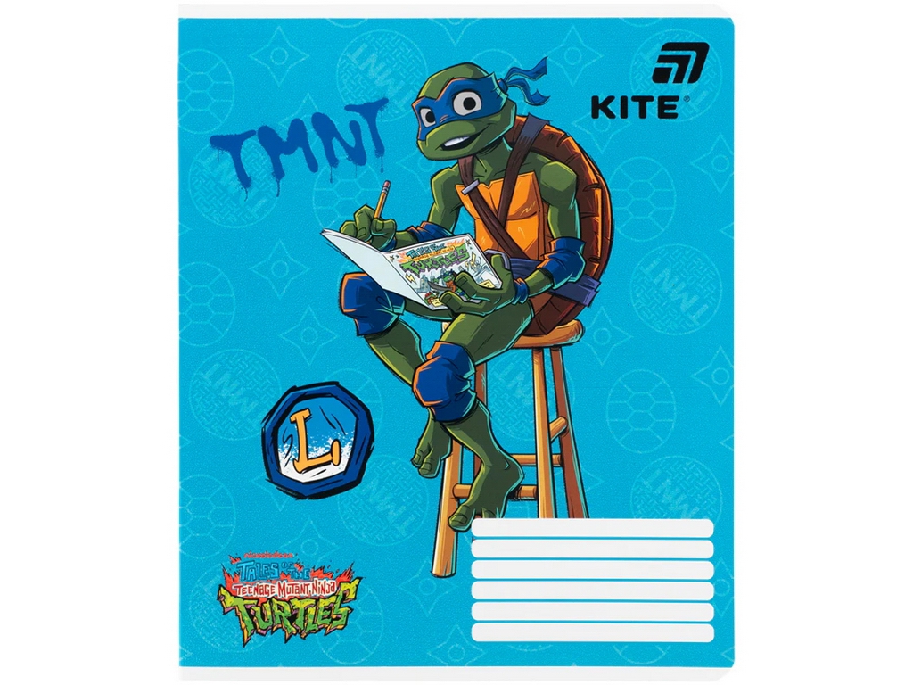 Зошит шкільний Kite Ninja Turtles, 18 аркушів, клітинка, 5 видів (ціна за 1шт), Kite