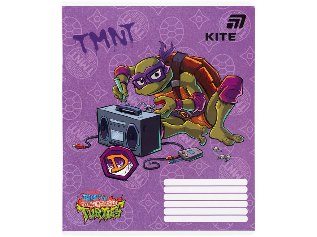 Зошит шкільний Kite Ninja Turtles, 18 аркушів, клітинка, 5 видів (ціна за 1шт), Kite