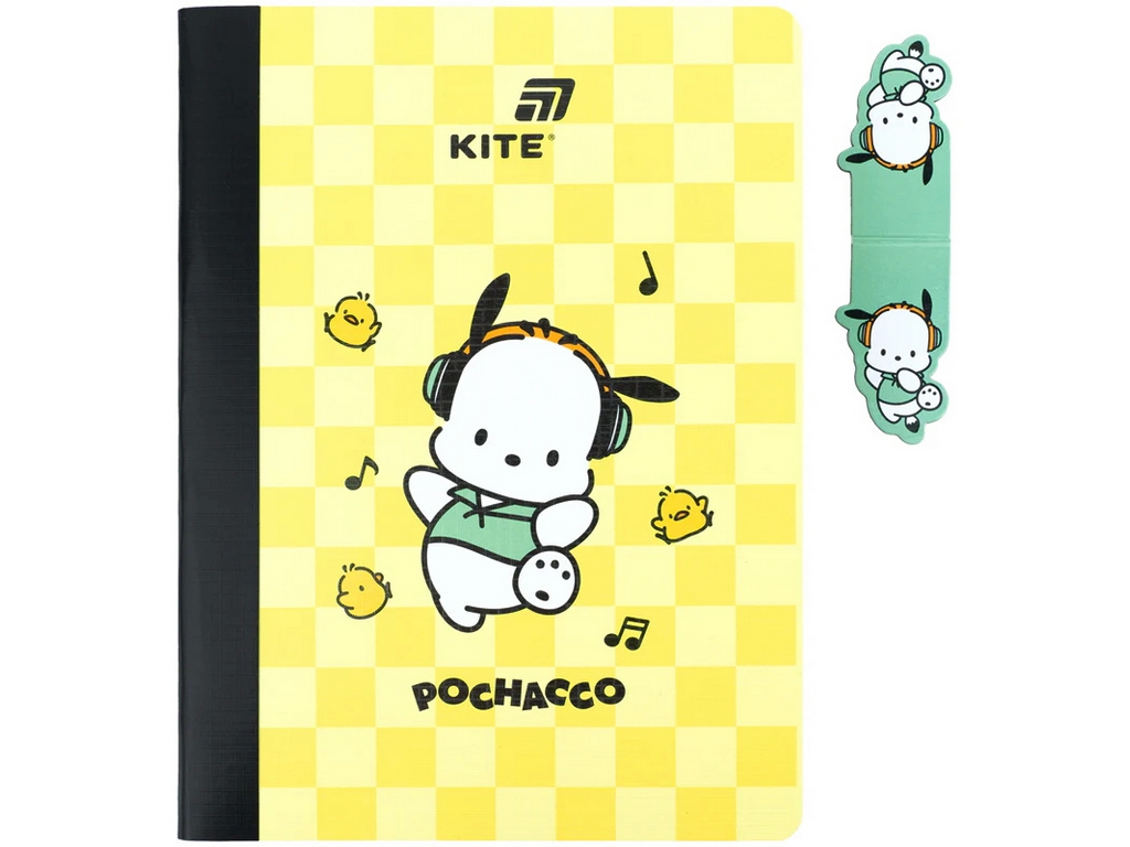 Блокнот А5 с магнитной закладкой Pochacco Kite PC26-192, ячейка, 60 листов