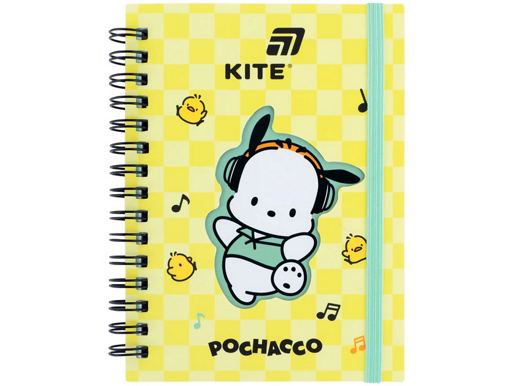 Блокнот А6 на спирали Pochacco Kite PC26-229, клетка, 80 листов