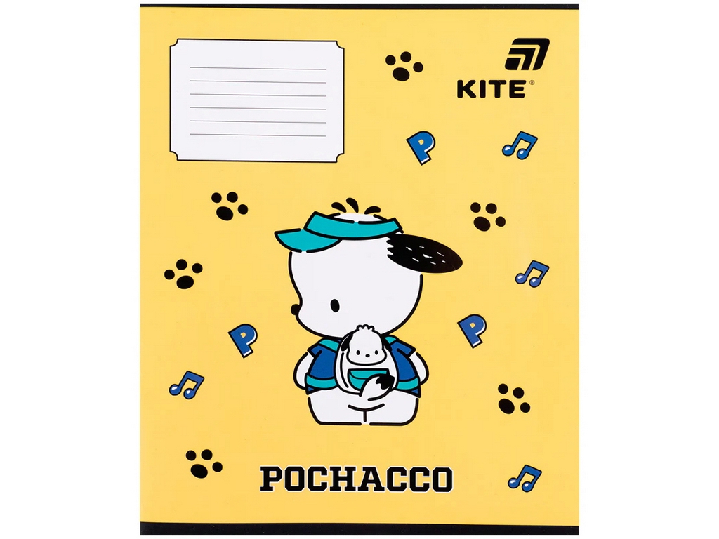 Зошит у косу лінію  Pochacco Kite PC26-235, 12 аркушів, мікс видів, ціна за 1 шт