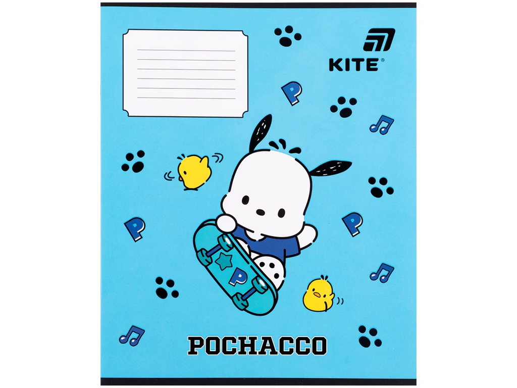 Зошит у косу лінію  Pochacco Kite PC26-235, 12 аркушів, мікс видів, ціна за 1 шт