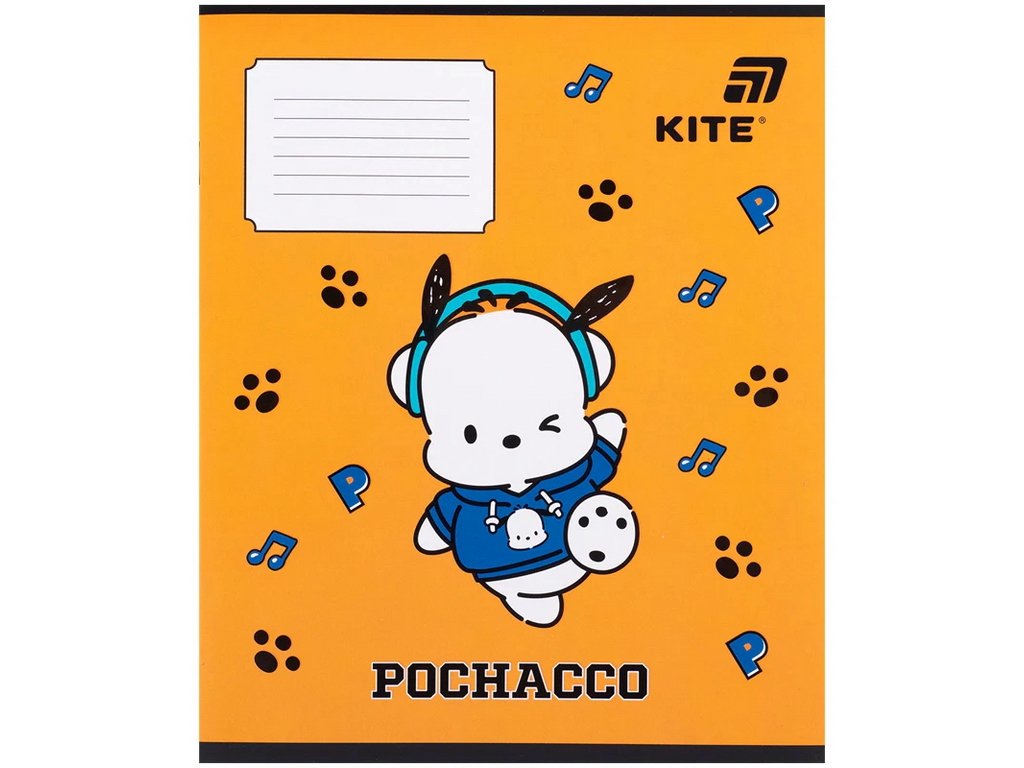 Зошит у косу лінію  Pochacco Kite PC26-235, 12 аркушів, мікс видів, ціна за 1 шт
