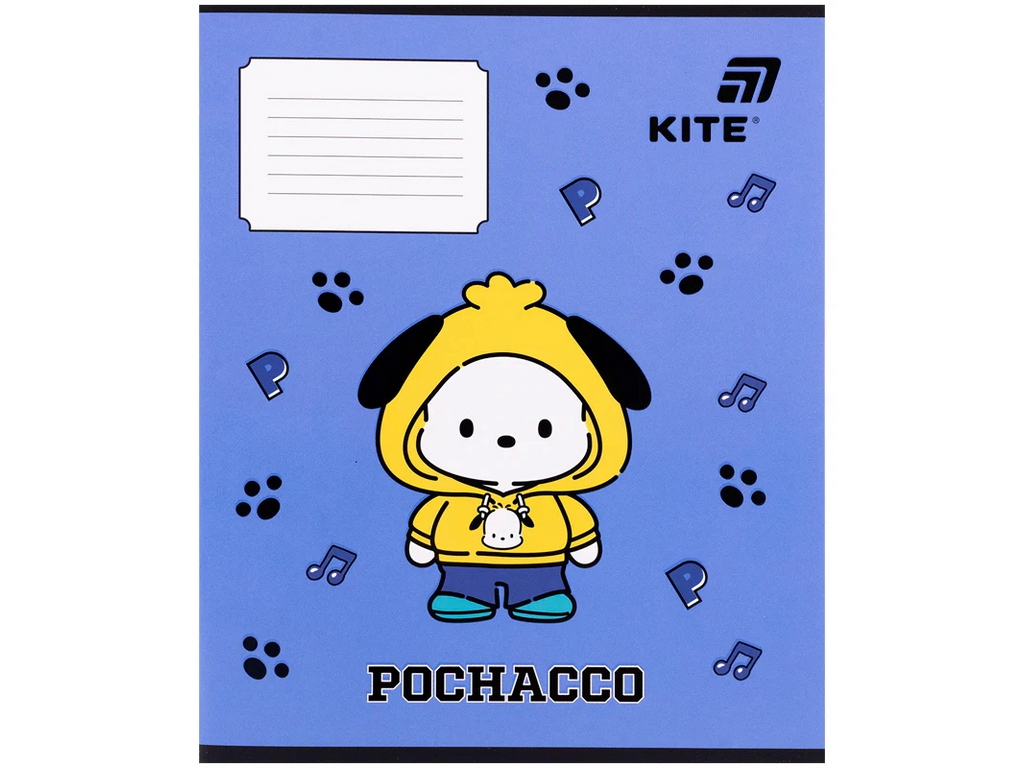 Зошит у косу лінію  Pochacco Kite PC26-235, 12 аркушів, мікс видів, ціна за 1 шт