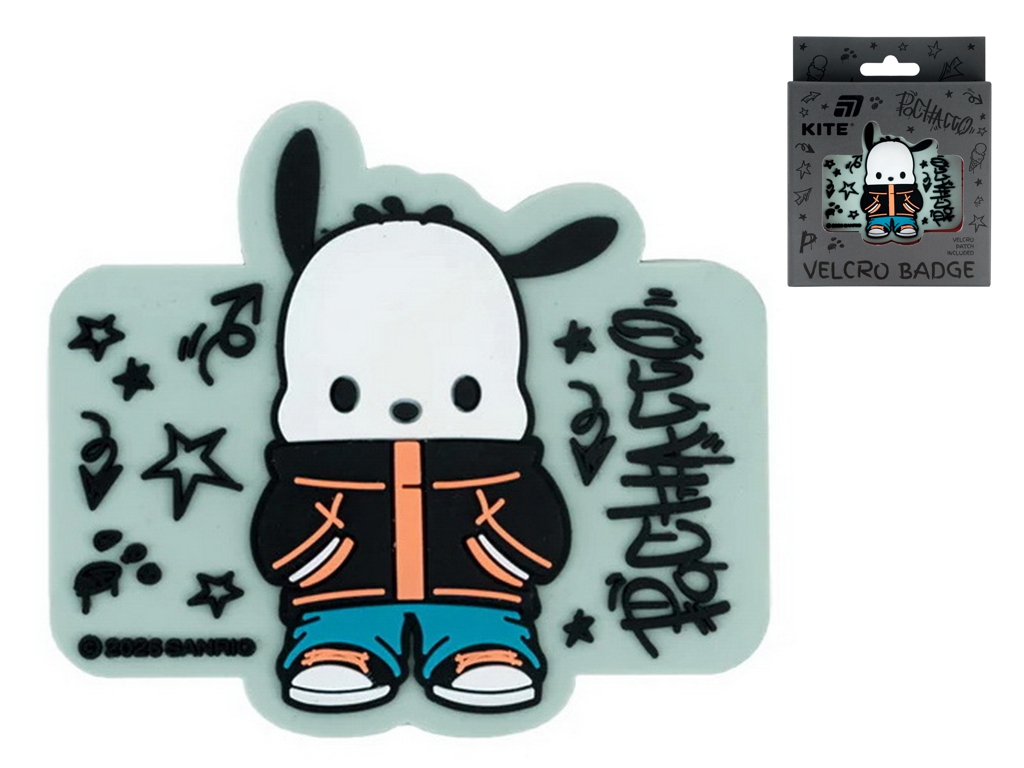 Бейдж на липучці Pochacco, 7,3×6,4 см, гумовий, Kite