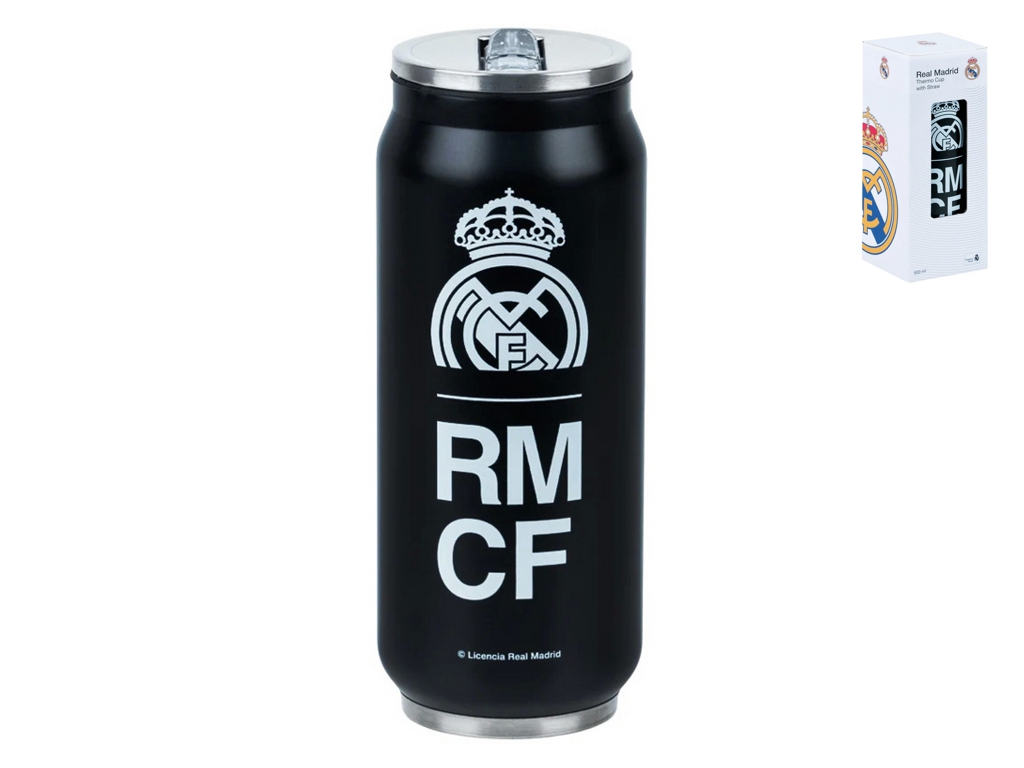 Термочашка з трубочкою, 500мл FC Real Madrid, Kite RL26-1264