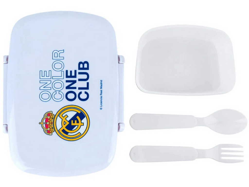 Ланчбокс з мініконтейнером та столовими приладами Kite FC Real Madrid RL26-163-2, 750мл