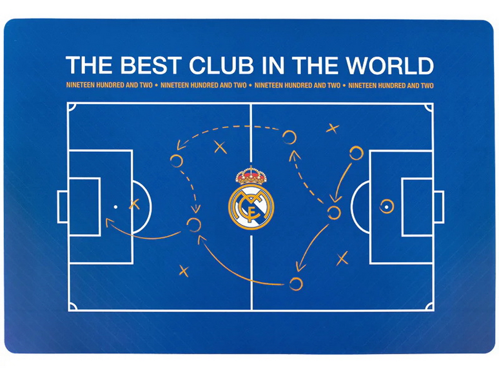 Настільна пластикова підкладка FC Real Madrid, 42,5×29 см, для творчості, Kite