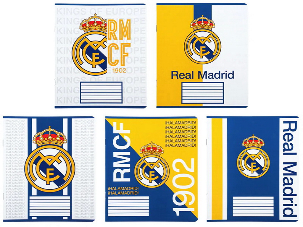 Зошит у кілітинку FC Real Madrid Kite RL26-232, 12 аркушів, мікс видів, ціна за 1шт