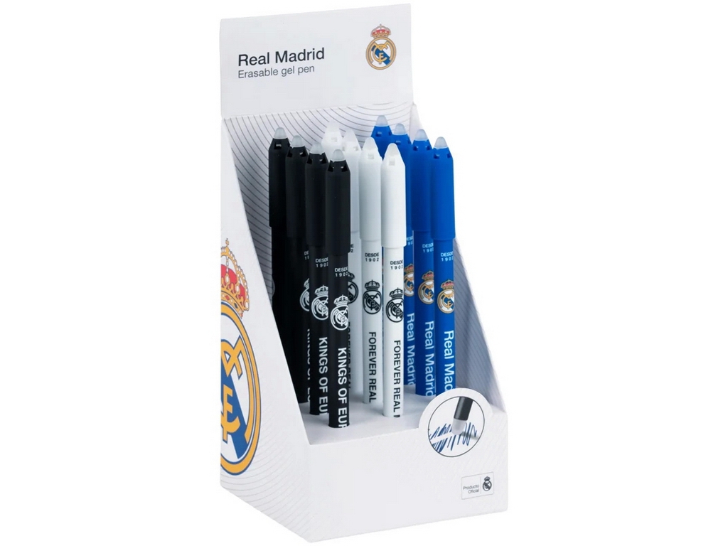 Ручка гелева "пиши-стирай" синя, FC Real Madrid, Kite RL26-350