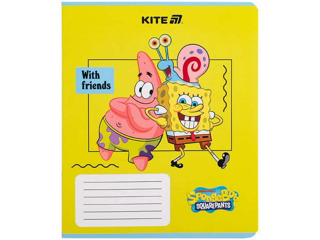 Зошит у клітинку 12 аркушів, SpongeBob SquarePants (ціна за 1шт)