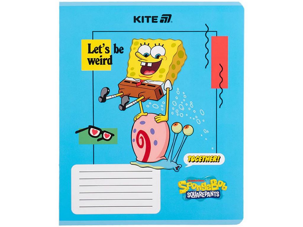 Зошит у клітинку 12 аркушів, SpongeBob SquarePants (ціна за 1шт)