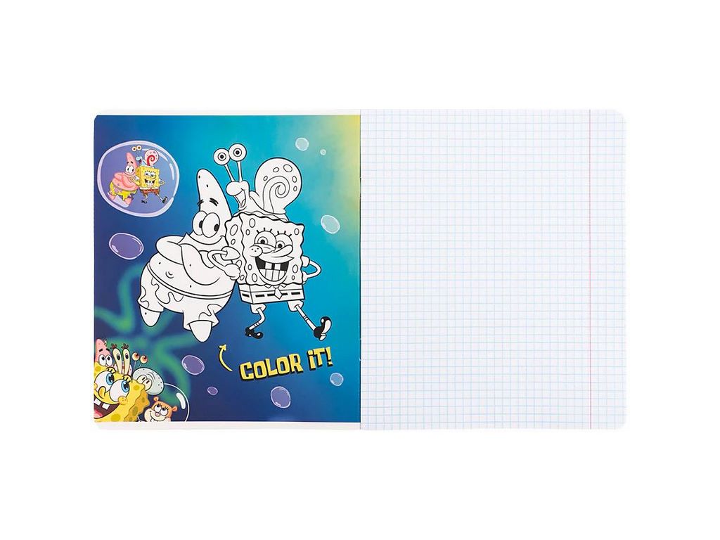 Тетрадь в клетку 18 листов, SpongeBob SquarePants (цена за 1шт)