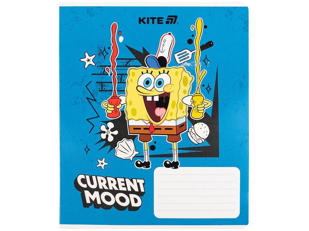 Тетрадь в клетку 18 листов, SpongeBob SquarePants (цена за 1шт)
