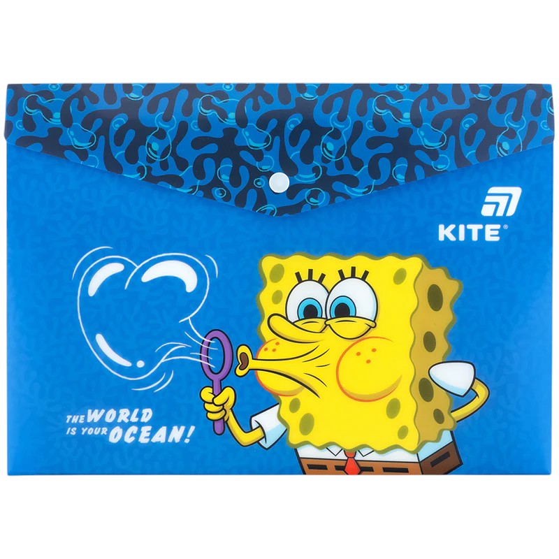 Папка на кнопці Kite SpongeBob SquarePants SB25-244, формат A4, поліпропілен, Kite