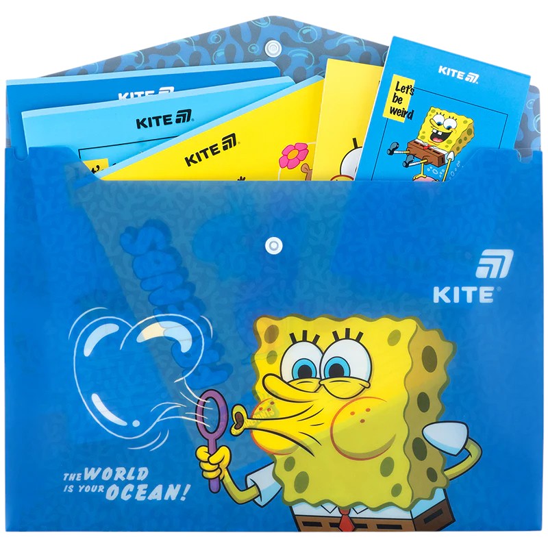 Папка на кнопці Kite SpongeBob SquarePants SB25-244, формат A4, поліпропілен, Kite