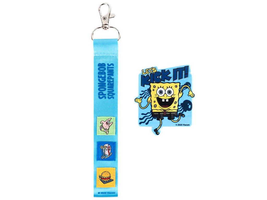 Набор бейдж на липучке и подвеска, 2 штуки, SpongeBob SquarePants, Kite