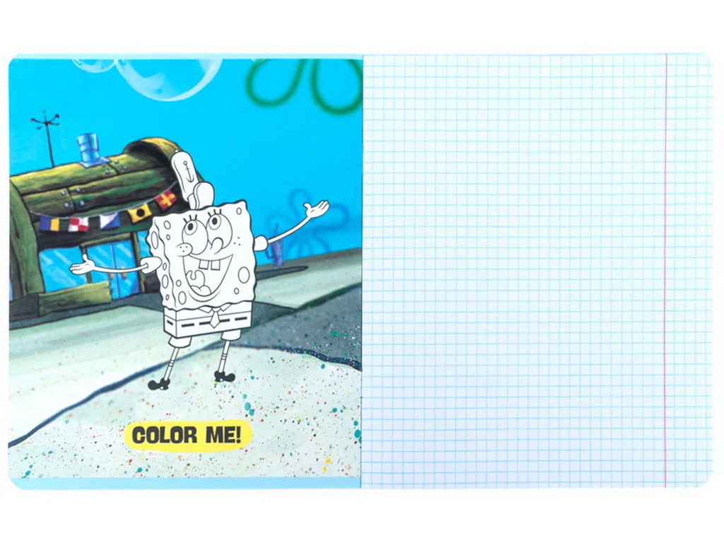 Зошит у кілітинку PetsongeBob SquarePants Kite SB26-232, 12 аркушів, мікс видів, ціна за 1шт