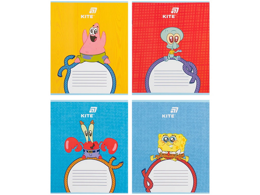 Зошит у косу лінію PetsongeBob SquarePants Kite SB26, 12 аркушів, мікс видів, ціна за 1шт