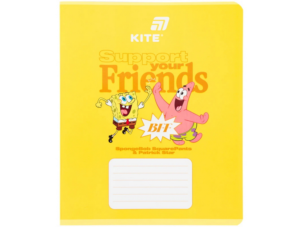 Зошит шкільний Kite SpongeBob, 18 аркушів, клітинка, 5 видів (ціна за 1шт), Kite