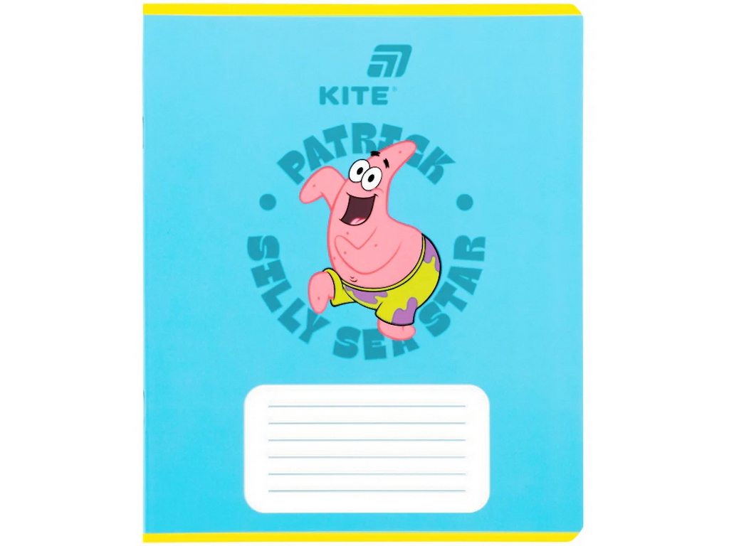 Зошит шкільний у лінію Kite SpongeBob, 18 аркушів, фактурна обкладинка, 5 видів (ціна за 1шт)