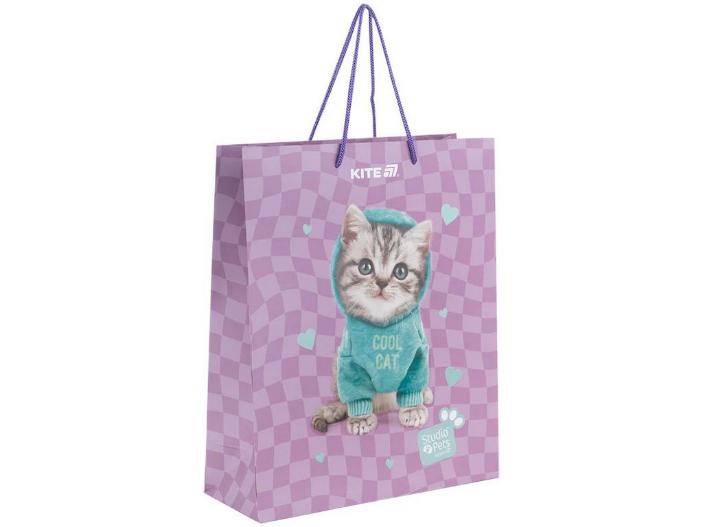 Пакет паперовий подарунковий, 26х32см, Studio Pets, Kite