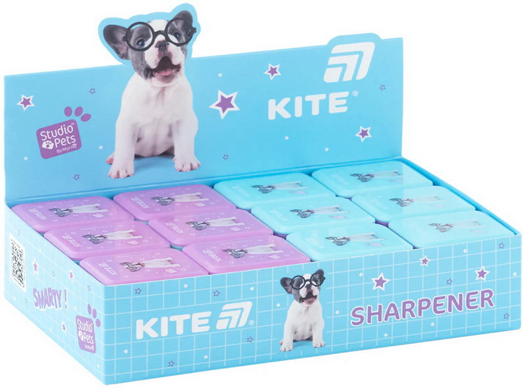 Точилка с контейнером прямоугольная Kite Studio Pets GF26-116