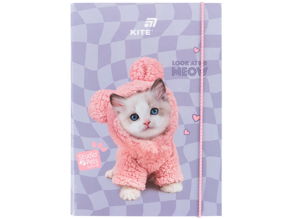 Папка В5 для зошитів на гумці Kite Studio Pets SP26-210, картон
