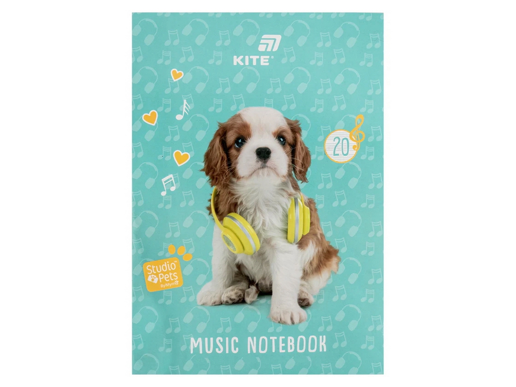 Тетрадь для нот A4 Kite Studio Pets SP26-404, 20 листов