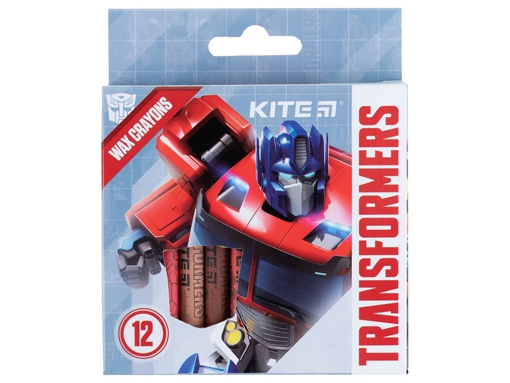 Крейда воскова Transformers 12 кольорів, Kite