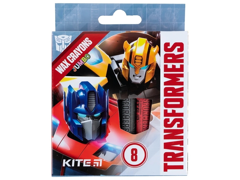 Крейда воскова Jumbo 8 кольорів Transformers, Kite