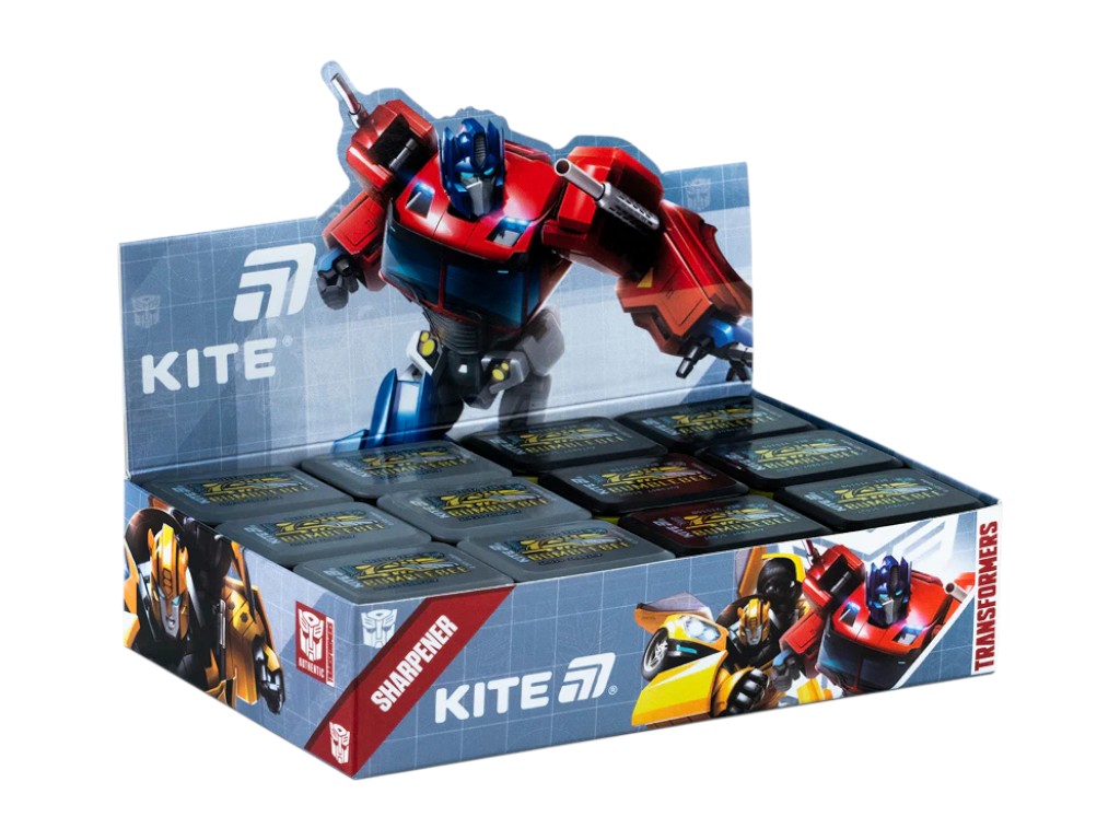 Точилка прямокутна з контейнером Transformers, пластикова, 2  вида (ціна за 1шт), Kite