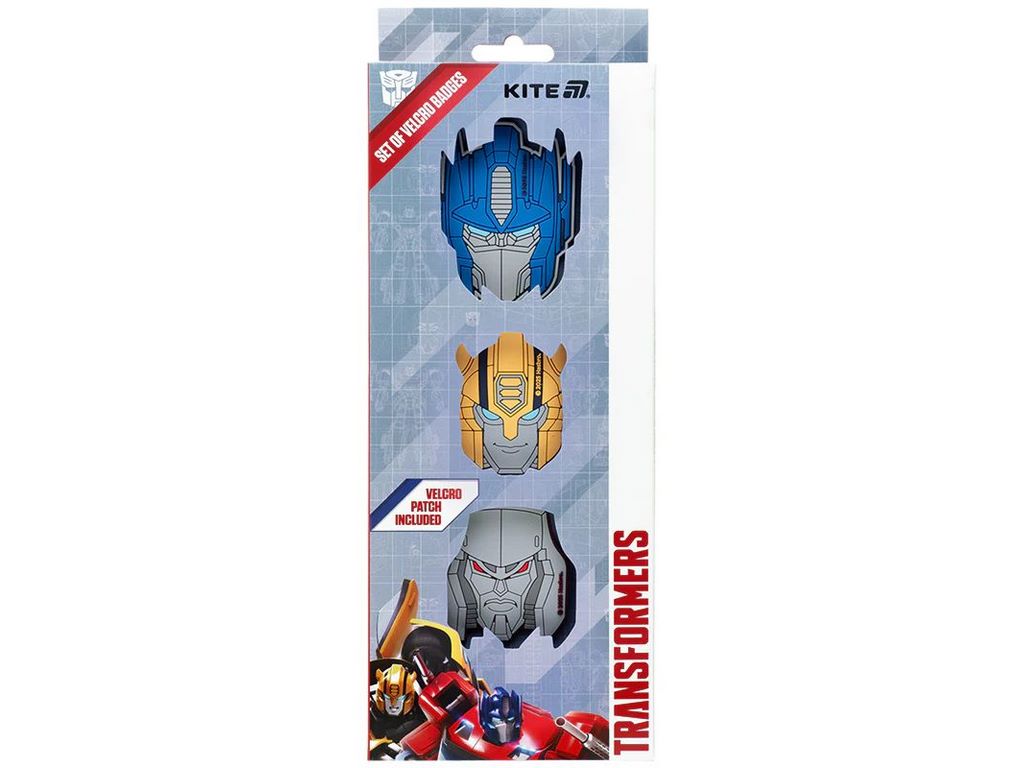 Набір бейджів на липучці, 3 штуки, Transformers, Kite