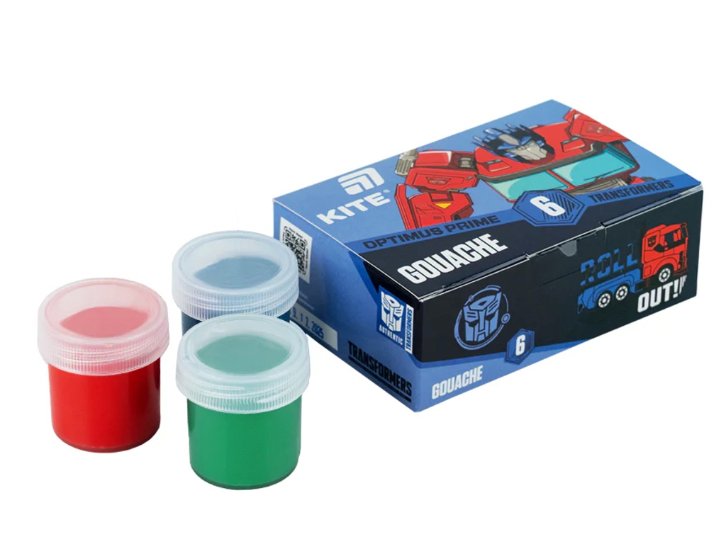 Гуаш Kite Transformers TF26-062, 6 кольорів