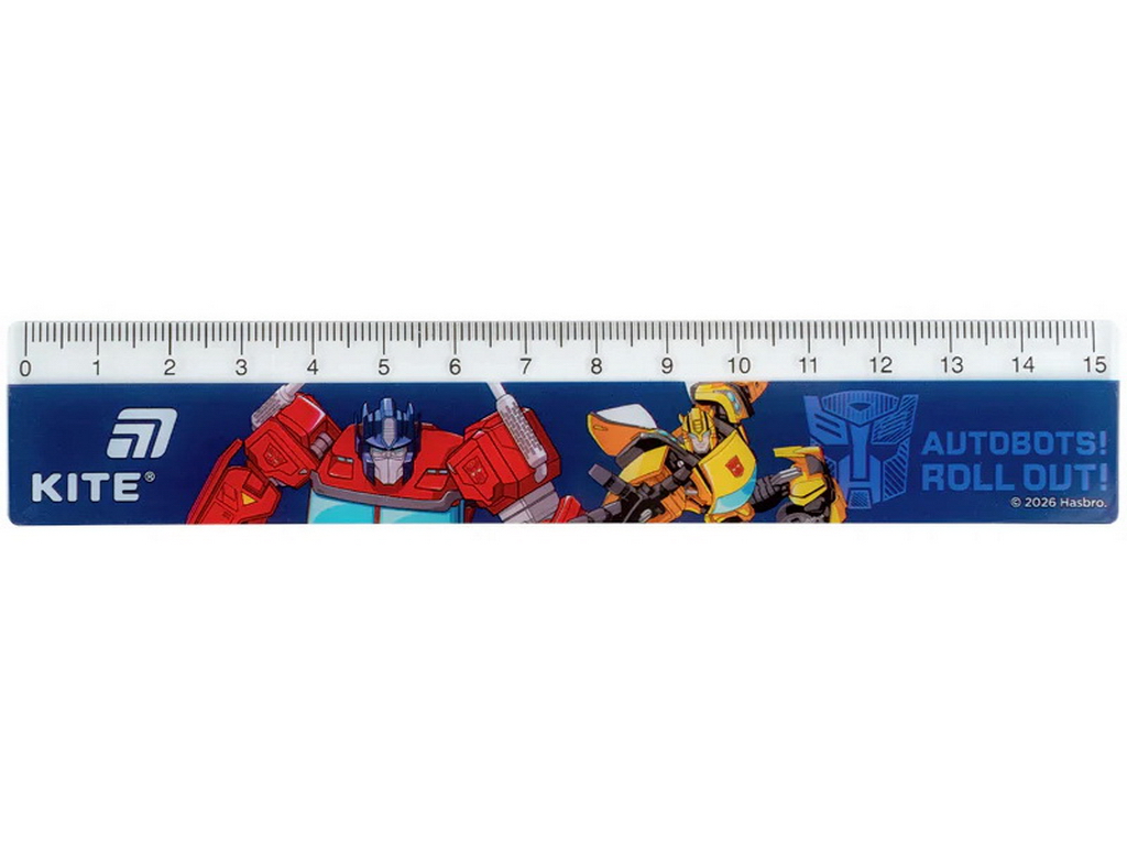 Лінійка пластикова Kite Transformers TF26-090, 15 см