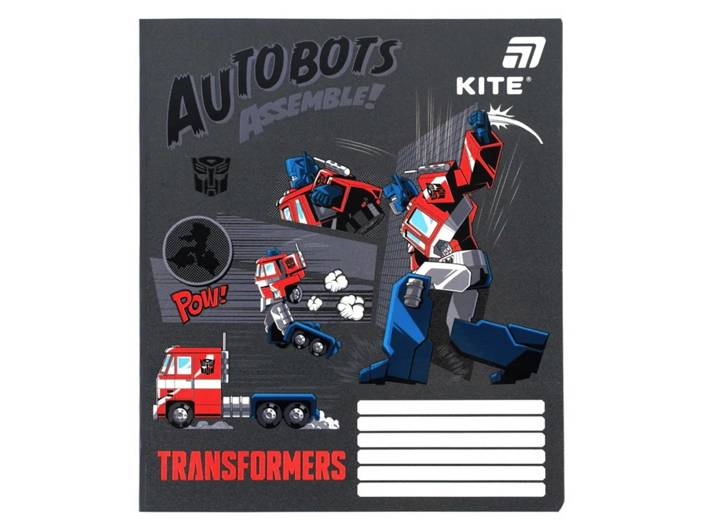 Зошит у кілітинку Transformers Kite TF26-232, 12 аркушів, мікс видів, цна за 1шт
