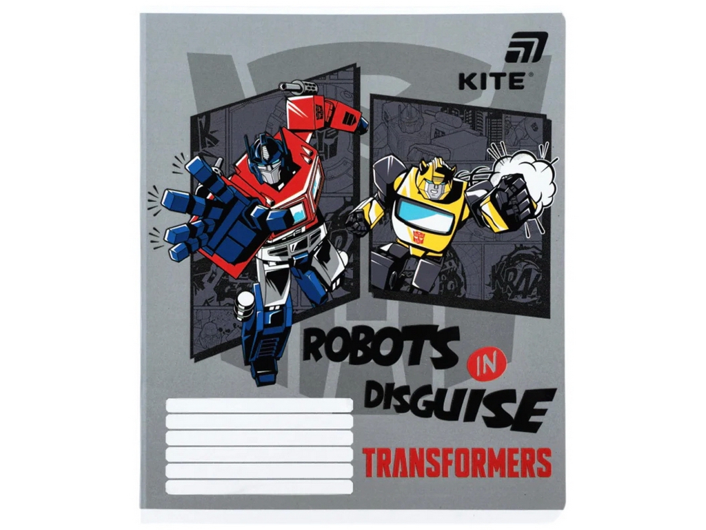 Зошит у кілітинку Transformers Kite TF26-232, 12 аркушів, мікс видів, цна за 1шт