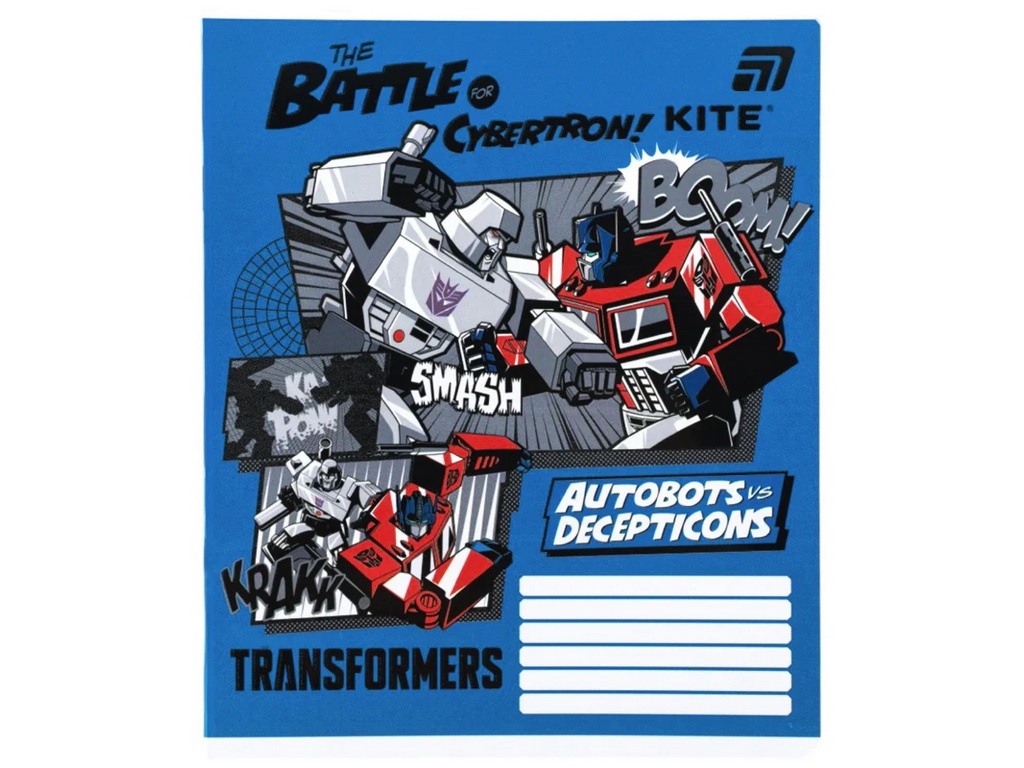 Зошит у кілітинку Transformers Kite TF26-232, 12 аркушів, мікс видів, цна за 1шт