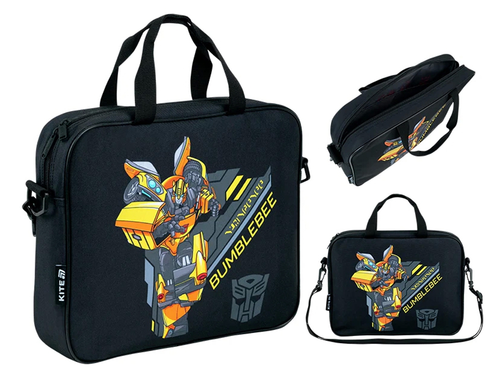 Сумка шкільна текстильна для А4 Kite Transformers, 27x34x7 см, на блискавці, Kite