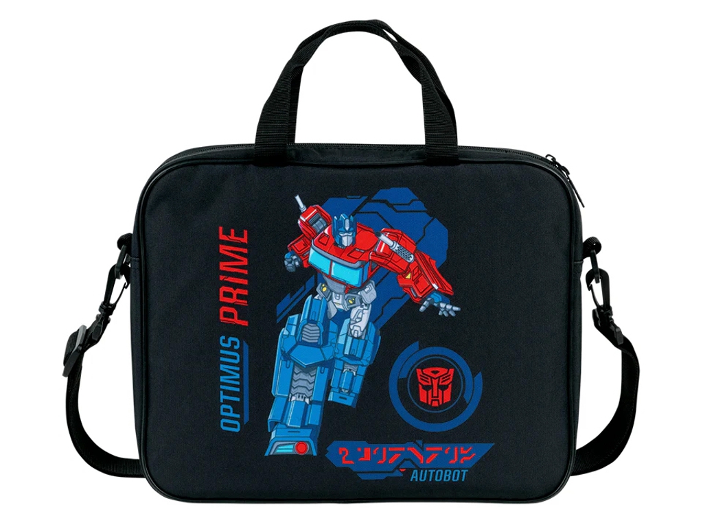 Сумка шкільна текстильна для А4 Kite Transformers, 27x34x7 см, на блискавці, Kite
