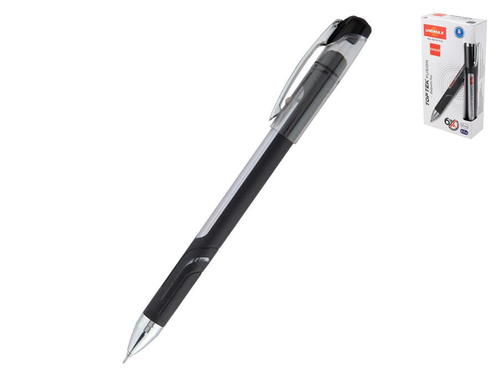 Ручка шариковая Top Tek Fusion 10000 черная. Unimax UX-10 000-01