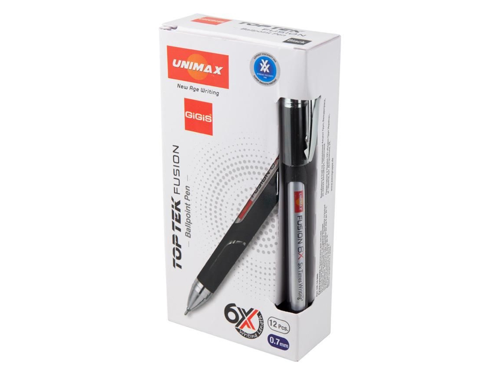 Ручка шариковая Top Tek Fusion 10000 черная. Unimax UX-10 000-01