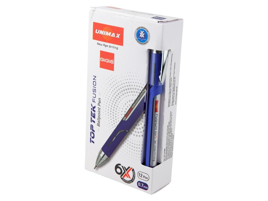 Ручка шариковая Top Tek Fusion 10000 синяя. Unimax UX-10 000-02