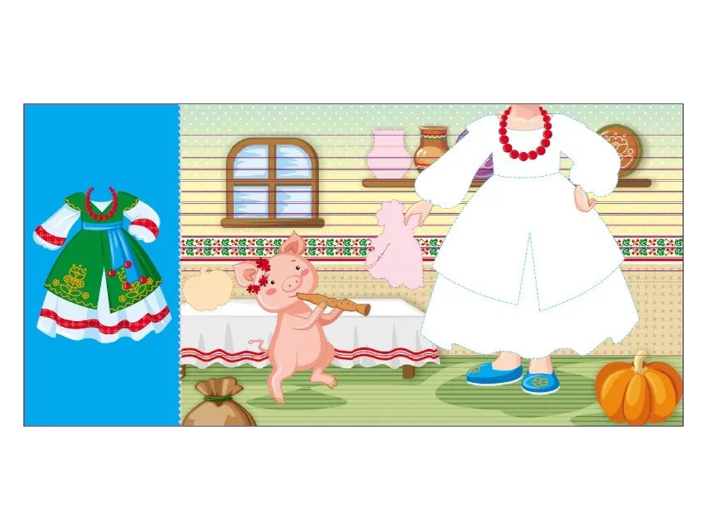 Книжка з наліпками "Одягни ляльку. Україночка Стефанія у бабусі", Ранок