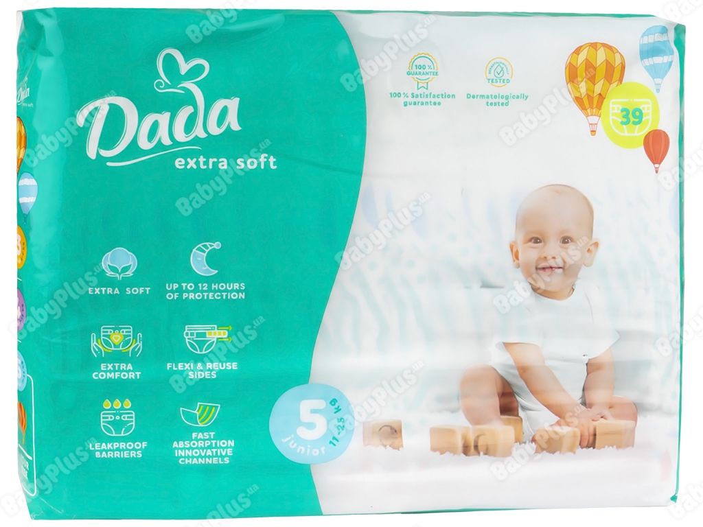 Подгузники детские Dada Extra Soft Junior, размер 5 (11-25кг), 39шт