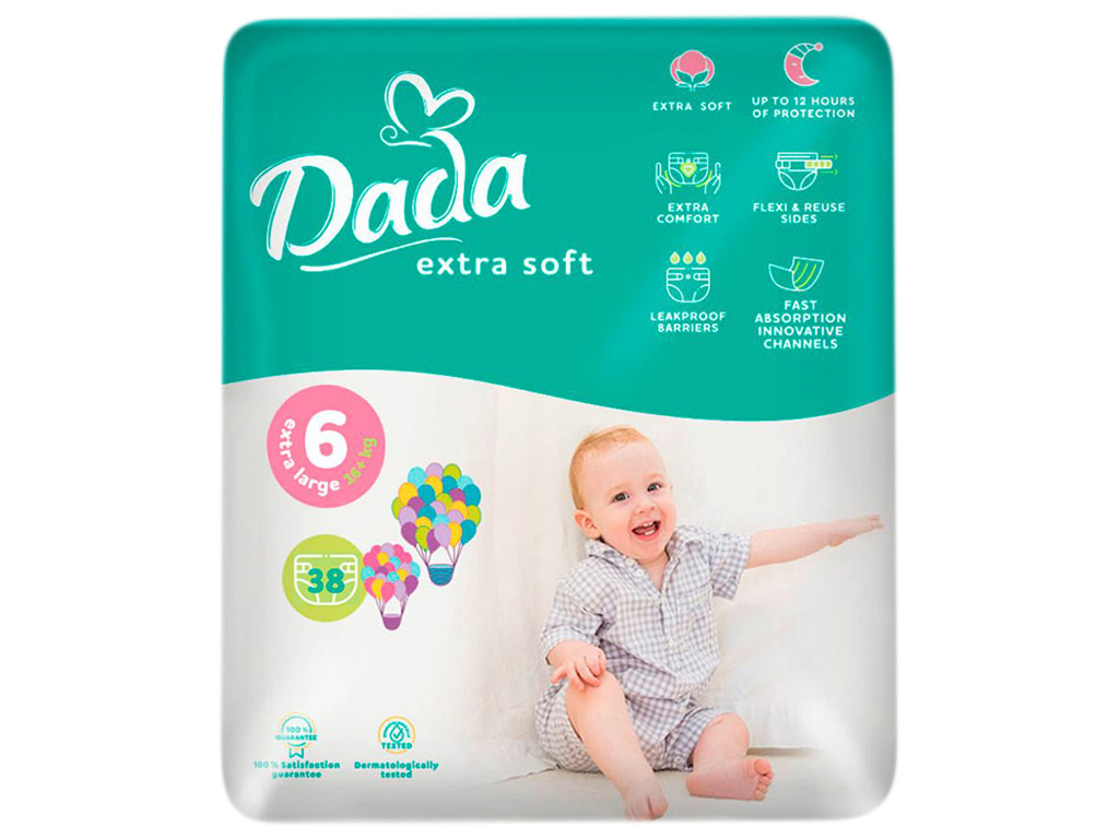 Подгузники детские Dada Extra Soft Extra Large (16+кг) 38шт