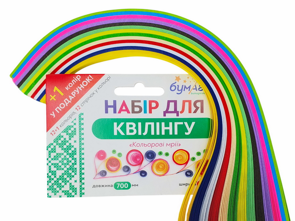 Папір для квілінгу 12 кольорів 5мм. Люкс колор 31092