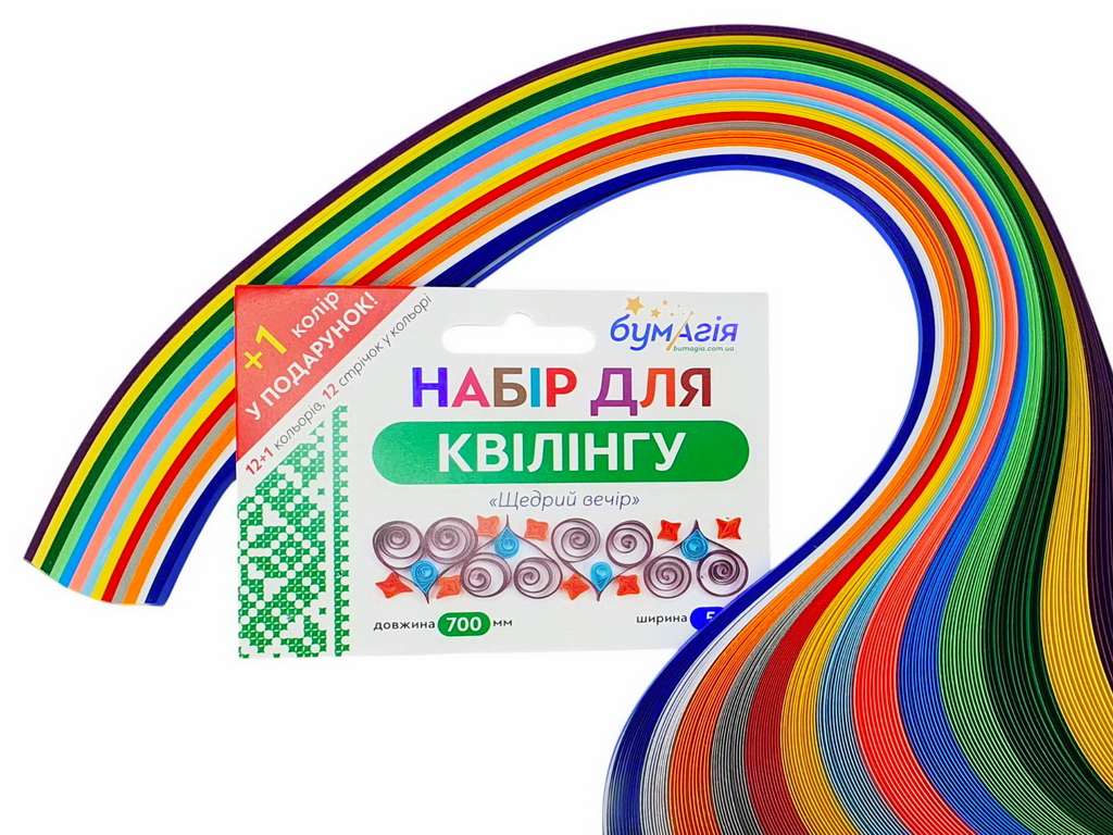 Папір для квілінгу 12 кольорів 5мм. Люкс колор 31092